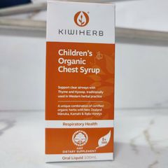 Siro ho hữu cơ KiwiHerb Children's Organic Chest Syrup |100 mL| Long đờm - Giảm ho - Kháng khuẩn & Làm thông thoáng đường hô hấp [S/P Chuẩn NZ]