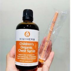 Siro ho hữu cơ KiwiHerb Children's Organic Chest Syrup |100 mL| Long đờm - Giảm ho - Kháng khuẩn & Làm thông thoáng đường hô hấp [S/P Chuẩn NZ]