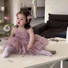 Hàng QC- Váy đầm công chúa dáng xòe bé gái hai dây chấm bi mùa hè