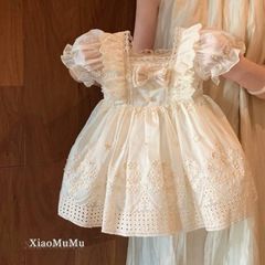 Hàng QC - Váy đầm công chúa ren bồng xòe babydoll tay bồng xinh xắn đáng yêu mặc đi chơi sinh nhật