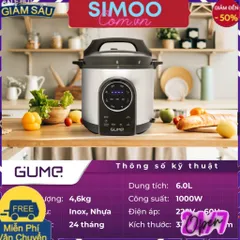 [CHUYÊN SỈ CHÍNH HÃNG] Nồi Áp Suất Điện Tử Đa Năng GUME  Dung Tích 6L