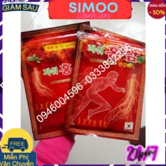 Combo 5 Túi Cao Dán Sâm đỡ đau Đỏ Power korea thời thượng 20 miếng