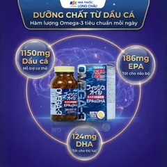 Viên Uống Dầu Cá Omega-3 Orihiro Nhật Bản - Bổ Sung EPA DHA, Hỗ Trợ Giảm Mỡ Máu ,Tim Mạch, Não Bộ, Thị Lực