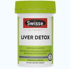 [Nhập khẩu] Viên uống Swisse Ultiboost Liver Detox hỗ trợ cải thiện chức năng Gan (Hộp 60 viên)