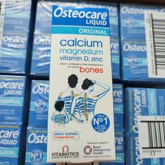 Calci dạng nước Osteocare Liquid Calcium Magnesium Vitamin D3, Zinc |200 mL| dành cho trẻ từ 3 tuổi trở lên [S/P Chuẩn UK]