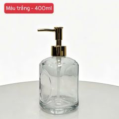 lọ chiết dầu gội sữa tắm thủy tinh 400ml vòi nhấn cao cấp đựng nước rửa tay decor phòng tắm