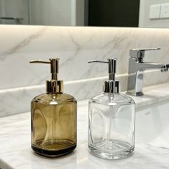 lọ chiết dầu gội sữa tắm thủy tinh 400ml vòi nhấn cao cấp đựng nước rửa tay decor phòng tắm