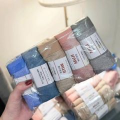 Set 5 Khăn Mặt Muji 30x50cm – Khăn Sợi Tre Mềm Mịn, Thấm Hút Tốt, Nhanh Khô