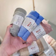 Set 5 Khăn Mặt Muji 30x50cm – Khăn Sợi Tre Mềm Mịn, Thấm Hút Tốt, Nhanh Khô
