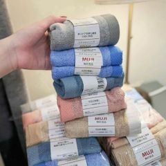Set 5 Khăn Mặt Muji 30x50cm – Khăn Sợi Tre Mềm Mịn, Thấm Hút Tốt, Nhanh Khô