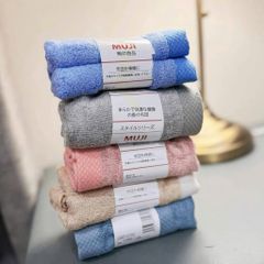 Set 5 Khăn Mặt Muji 30x50cm – Khăn Sợi Tre Mềm Mịn, Thấm Hút Tốt, Nhanh Khô