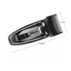 Máy cạo râu 2 lưỡi Kemei KM, thiết kế hiện đại, nhỏ gọn, với trọng lượng chỉ khoảng 350g.