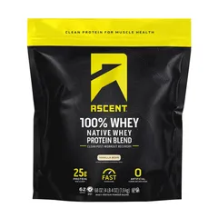 Hỗn hợp Protein Whey nguyên chất Ascent 100% Whey, Vanilla 1.9kg - Nhap  Mỹ