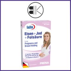 EISEN + JOD + Folsäure - Viên uống Bổ sung sắt, hỗ trợ thai kỳ khỏe mạnh - Hộp 30/ 60 viên - Pháp