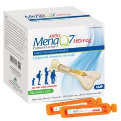 MIDU MENAQ7 180mcg - Hỗ trợ Phát Triển Chiều Cao & Bổ Sung Canxi Cho Mọi Lứa Tuổi, Hộp 30 ống