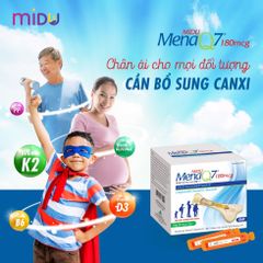 MIDU MENAQ7 180mcg - Hỗ trợ Phát Triển Chiều Cao & Bổ Sung Canxi Cho Mọi Lứa Tuổi, Hộp 30 ống