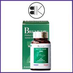 NUTRI HAIR ZINC - Viên uống Hỗ trợ giảm rụng tóc, nuôi dưỡng tóc chắc khỏe – Hộp 60 viên - Pháp
