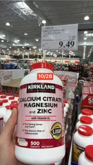 Viên uống Kirkland Signature Calcium Citrate Magnesium and Zinc with Vitamin D3 |500 viên| Duy trì cấu trúc xương khoẻ mạnh & Tăng cường mật độ xương