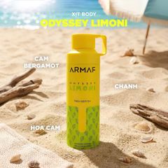 Xịt thơm Body Armaf Odyssey Limoni Perfume Body Spray 200ml [unisex] tươi mát, sảng khoái, năng động 788016