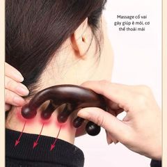 Lược massage đầu cổ vai gáy bằng gỗ đàn hương, kích thích tuần hoàn máu