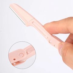 Set 3 cây Dao cạo lông mày dạng gấp gọn bằng thép không gì an toàn dễ sử dụng