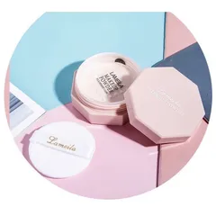 Phấn Phủ Lameila Dạng Bột Kiềm Dầu Phấn Make Up Powder Hình Lục Giác Vỏ Hồng 788524