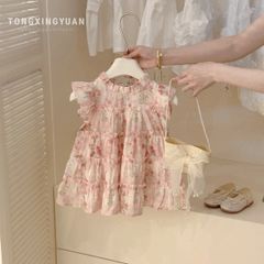 Hàng QC - Váy đầm bé gái hoa đũi cánh tiên xinh xắn điệu đà mùa hè