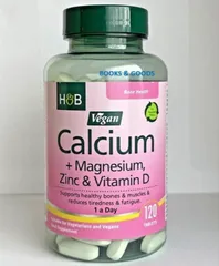 VEGAN - Viên uống bổ sung Canxi, Magie, Vitamin D và Kẽm thuần chay của Holland & Barrett, 120 viên