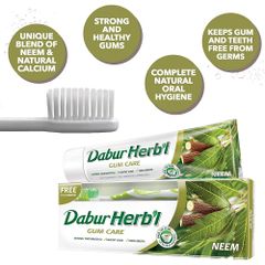 Kem đánh răng thảo dược Ân Độ Dabur's Herbal 150g kèm bàn chải đánh răng