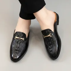 Giày Sục Nam Cao Cấp Khóa Vàng - Giày Sục Da Nam Mềm Mại Chống Trượt Đế Đúc 3cm - Giày Nam Sục Đẹp Quý Phái - RUNO G54