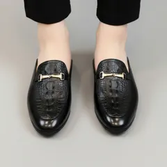 Giày Sục Nam Cao Cấp Khóa Vàng - Giày Sục Da Nam Mềm Mại Chống Trượt Đế Đúc 3cm - Giày Nam Sục Đẹp Quý Phái - RUNO G54