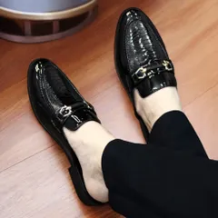 Giày Sục Nam Da PU Bóng Vân Đà Điểu - Giày Xục Nam Đế Đúc Chống Trượt - Sục Nam Cao Cấp Khóa Vàng Siêu Mềm RUNO G40