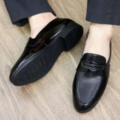 Giày Âu Nam Không Dây Da Bóng Mềm Đai Cánh Én Giày Tây Nam Chụp Kỷ Yếu Lịch Lãm Công Sở Đế Khâu Chắc Chắn Bền RUNO G23