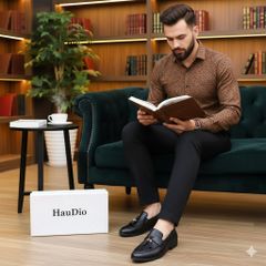 Giày Tassel Loafer Vân Cá Sấu Sang Trọng Giày Âu Nam Không Dây Lịch Lãm Giày Tây Nam Công Sở Đế Khâu RUNO G12