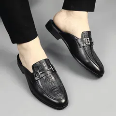 Giày Sục Nam Chụp Kỷ Yếu Tinh Tế - Giầy Sục Nam Khóa Vàng Mui Vân Cá Sấu Đế Đúc 3cm Chống Trượt Mới Cao Cấp G69