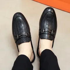 Giày Sục Nam Chụp Kỷ Yếu Tinh Tế - Giầy Sục Nam Khóa Vàng Mui Vân Cá Sấu Đế Đúc 3cm Chống Trượt Mới Cao Cấp G69