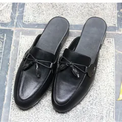 Sục Nam Cao Cấp Thắt Nơ Chuông - Giày Sục Nam Mềm Mại Chống Trượt Đế Đúc - Giày Lười Sục Nam Da Trơn Đẹp RUNO G43