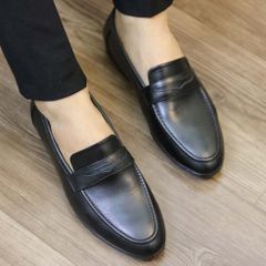 Giày Loafer Nam Da Trơn Classic Giày Âu Nam Không Dây Lịch Lãm Giày Tây Nam Công Sở Đế Khâu RUNO G15