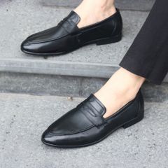Giày Penny Loafer Nam Da Trơn Bán Chạy Nhất Giày Âu Nam Không Dây Lịch Lãm Công Sở Đế Khâu Siêu Bền Đẹp Mới RUNO G15