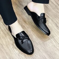 Giày Sục Đế Cao Nam Thắt Nơ Chuông - Sục Da Nam Cao Cấp Da Trơn Siêu Mềm - Giày Xục Nam Mềm Mại Đế Đúc Bền RUNO G43