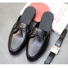 Giày Sục Đế Cao Nam Thắt Nơ Chuông - Sục Da Nam Cao Cấp Da Trơn Siêu Mềm - Giày Xục Nam Mềm Mại Đế Đúc Bền RUNO G43