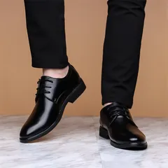 Giày Tây Nam Buộc Dây Da Trơn Đen Lịch Lãm Giày Âu Nam Chụp Kỷ Yếu Công Sở Trẻ Trung Đế Khâu Siêu Bền Đẹp Rẻ RUNO G20