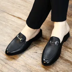 Giày Sục Nam Chụp Kỷ Yếu Lịch Lãm - Giầy Sục Nam Khóa Bạc Mui Vân Sần Đế Đúc 3cm Chống Trượt Cao Cấp Mới - RUNO G45