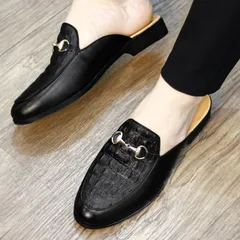 Sục Nam Cao Cấp Vân Cá Sấu - Giày Sục Nam Mềm Mại Chống Trượt Đế Đúc 3cm - Giày Lười Sục Nam Khóa Vàng Đẹp RUNO G38