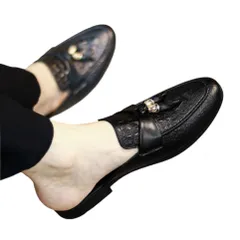 Giày Sục Mềm Đế Đúc 3cm Chống Trượt - Sục Nam Cao Cấp Phối Chuông - Giày Sục Da Nam Mẫu Vân Cá Sấu Thời Thượng RUNO G39