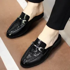 Giày Sục Mềm Đế Đúc 3cm Chống Trượt - Sục Nam Cao Cấp Phối Chuông - Giày Sục Da Nam Mẫu Vân Cá Sấu Thời Thượng RUNO G39