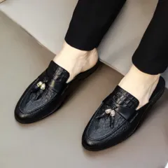Giày Sục Mềm Đế Đúc 3cm Chống Trượt - Sục Nam Cao Cấp Phối Chuông - Giày Sục Da Nam Mẫu Vân Cá Sấu Thời Thượng RUNO G39