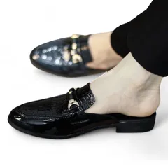 Giày Sục Mềm Đế Đúc 3cm Chống Trượt - Sục Nam Cao Cấp Phối Chuông - Giày Sục Da Nam Mẫu Vân Cá Sấu Thời Thượng RUNO G39