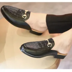 Sục Nam Cao Cấp Vân Cá Sấu - Giày Sục Nam Mềm Mại Chống Trượt Đế Đúc 3cm - Giày Lười Sục Nam Khóa Vàng Đẹp RUNO G38