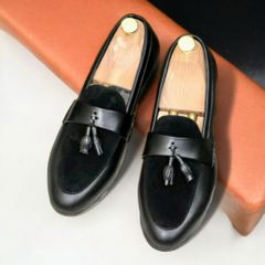 Giày Tây Đen Nam Đế Khâu Chắc Chắn Giày Âu Nam Cao Cấp Giá Tại Xưởng Giày Tây Nam Công Sở Da Mờ Phối Nhung RUNO G4